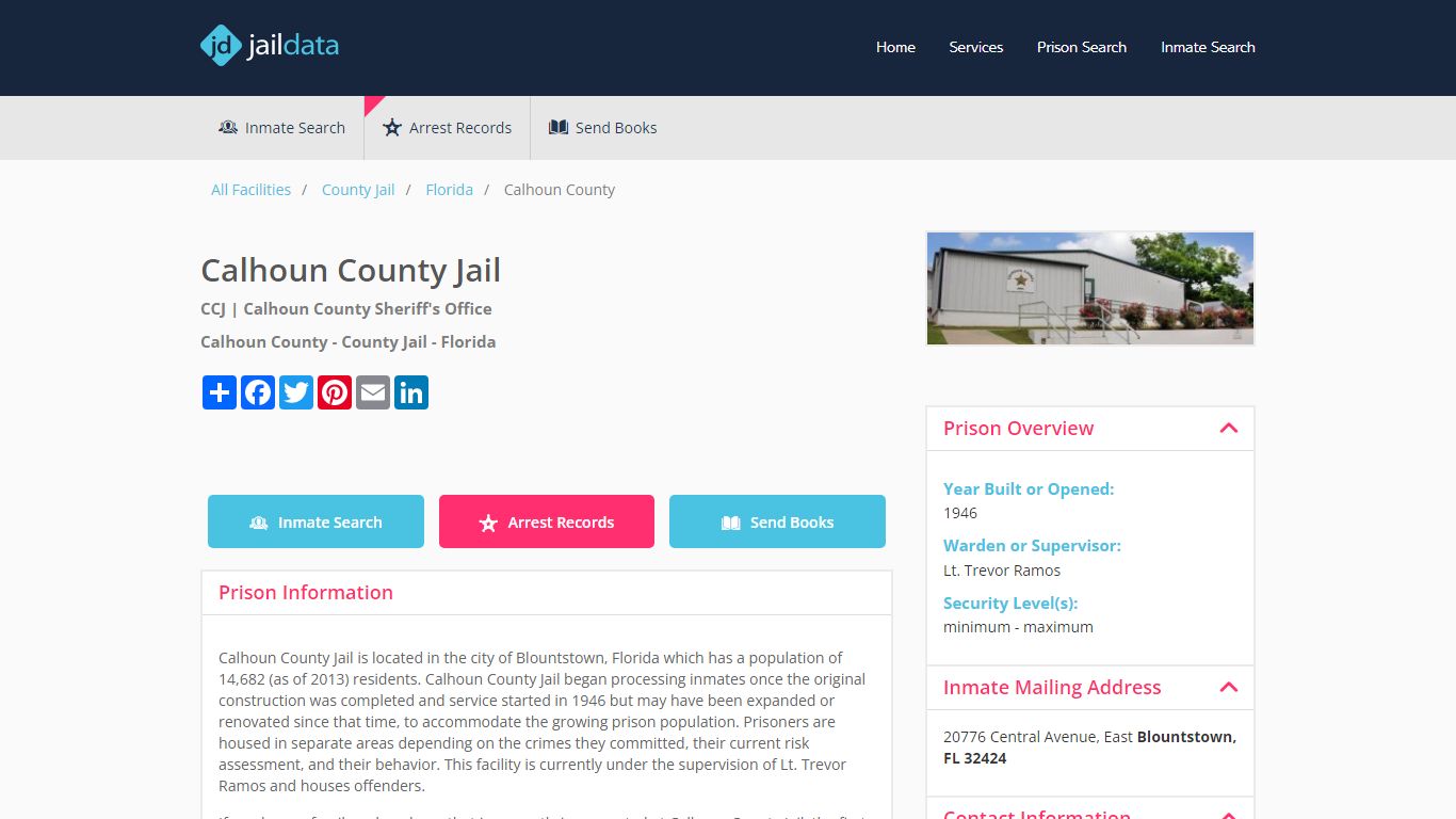 Calhoun County Jail Inmate Search and Prisoner Info - Blountstown, FL